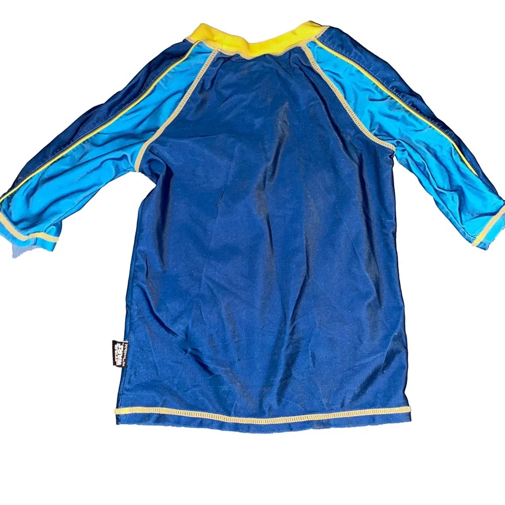 Boys Disney Star Wars Baby Yoda Rash Guard Size 5/6 Blue